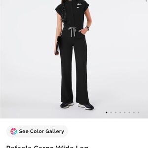 FIGS Black Women's Cargo Wide Leg Scrubsuit